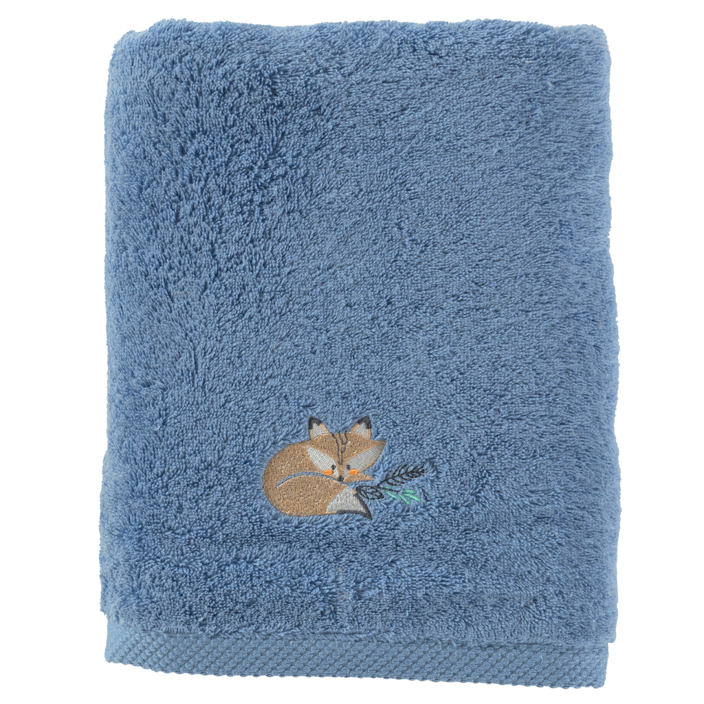 Noisette Blue Cotton Bath Towel - Carré Blanc Canada