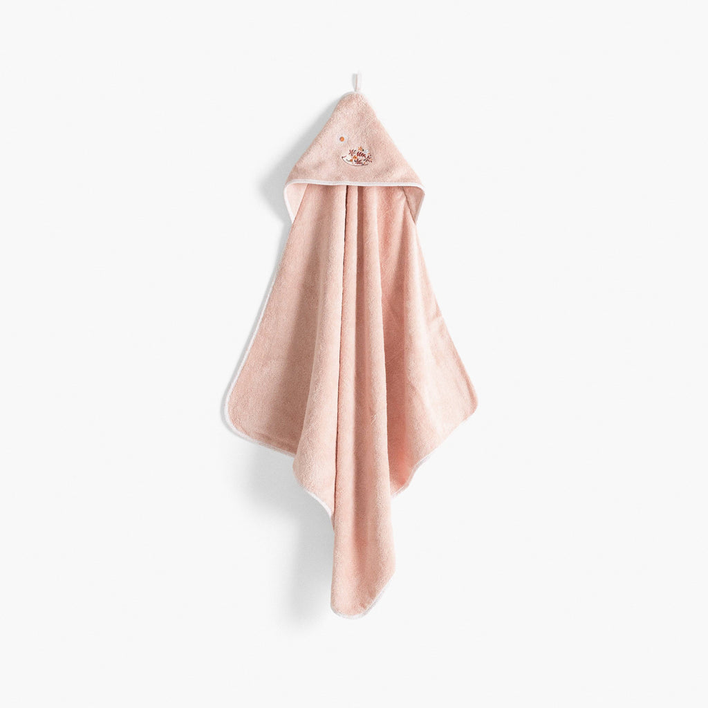 Illumine pink organic cotton bath cape - Carré Blanc Canada