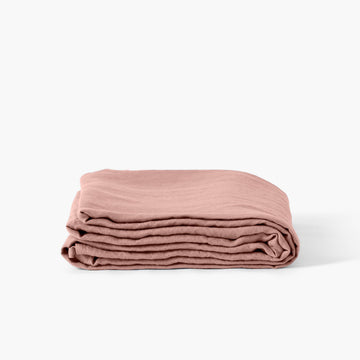 Flatsheet in Washed Linen Songe Ash Pink - Carré Blanc Canada