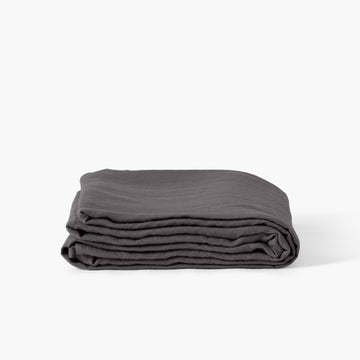 Flatsheet in Washed Linen Songe Charcoal - Carré Blanc Canada