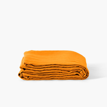 Flatsheet in Washed Linen Songe Turmeric - Carré Blanc Canada