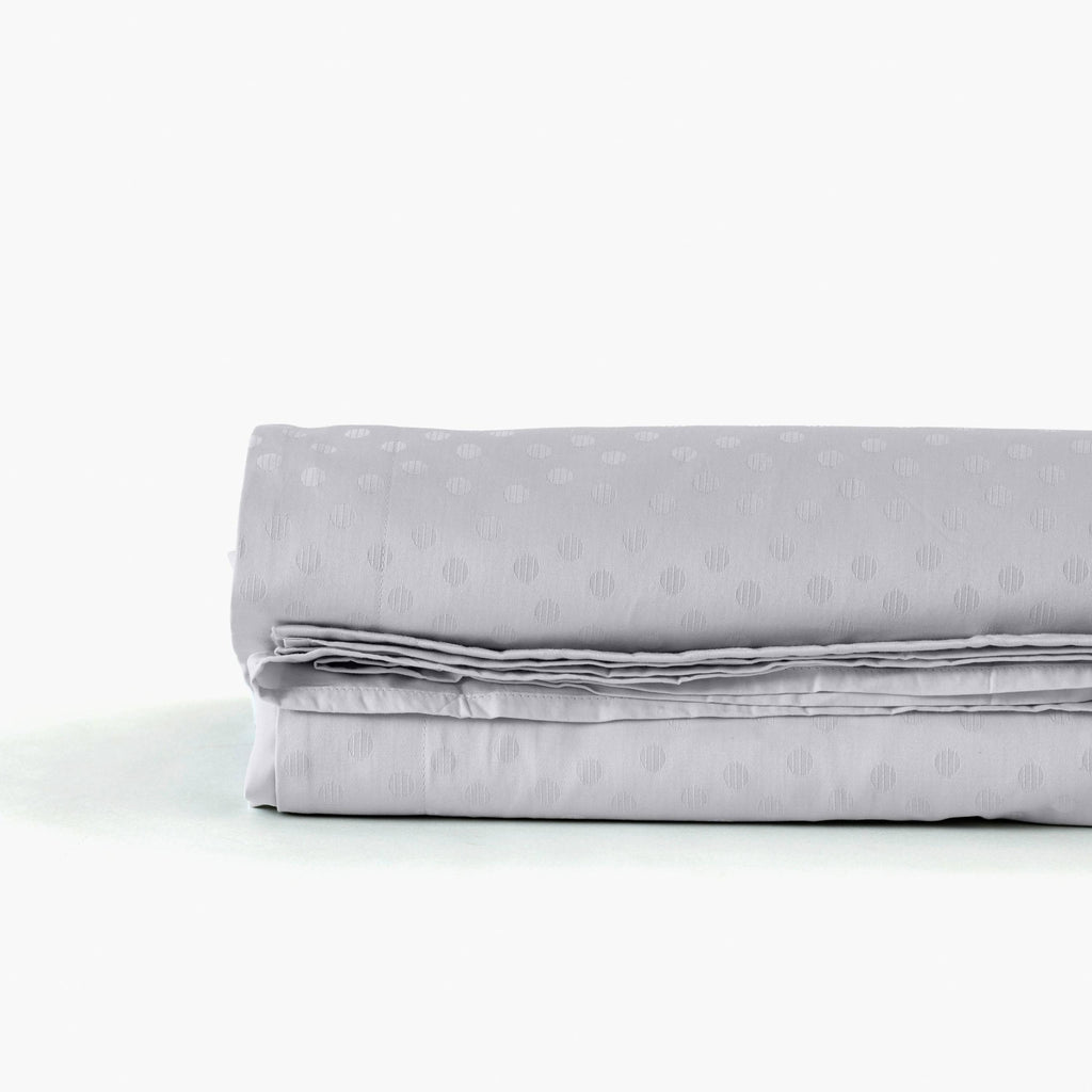 Flatsheet in Jacquard Cotton Satin Prestige Turtle Dove - Carré Blanc Canada