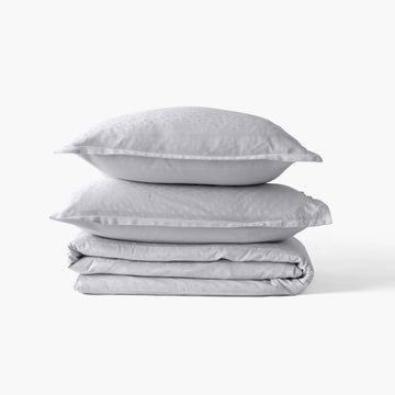 Flatsheet in Jacquard Cotton Satin Prestige Turtle Dove - Carré Blanc Canada