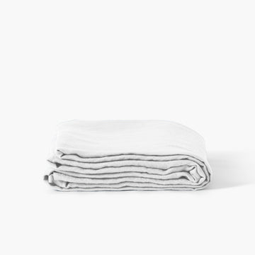 Flatsheet in Washed Linen Songe White - Carré Blanc Canada