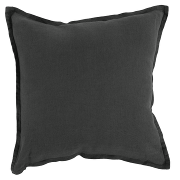 Songe Anthracite Washed Linen Cushion Cover - Carré Blanc Canada