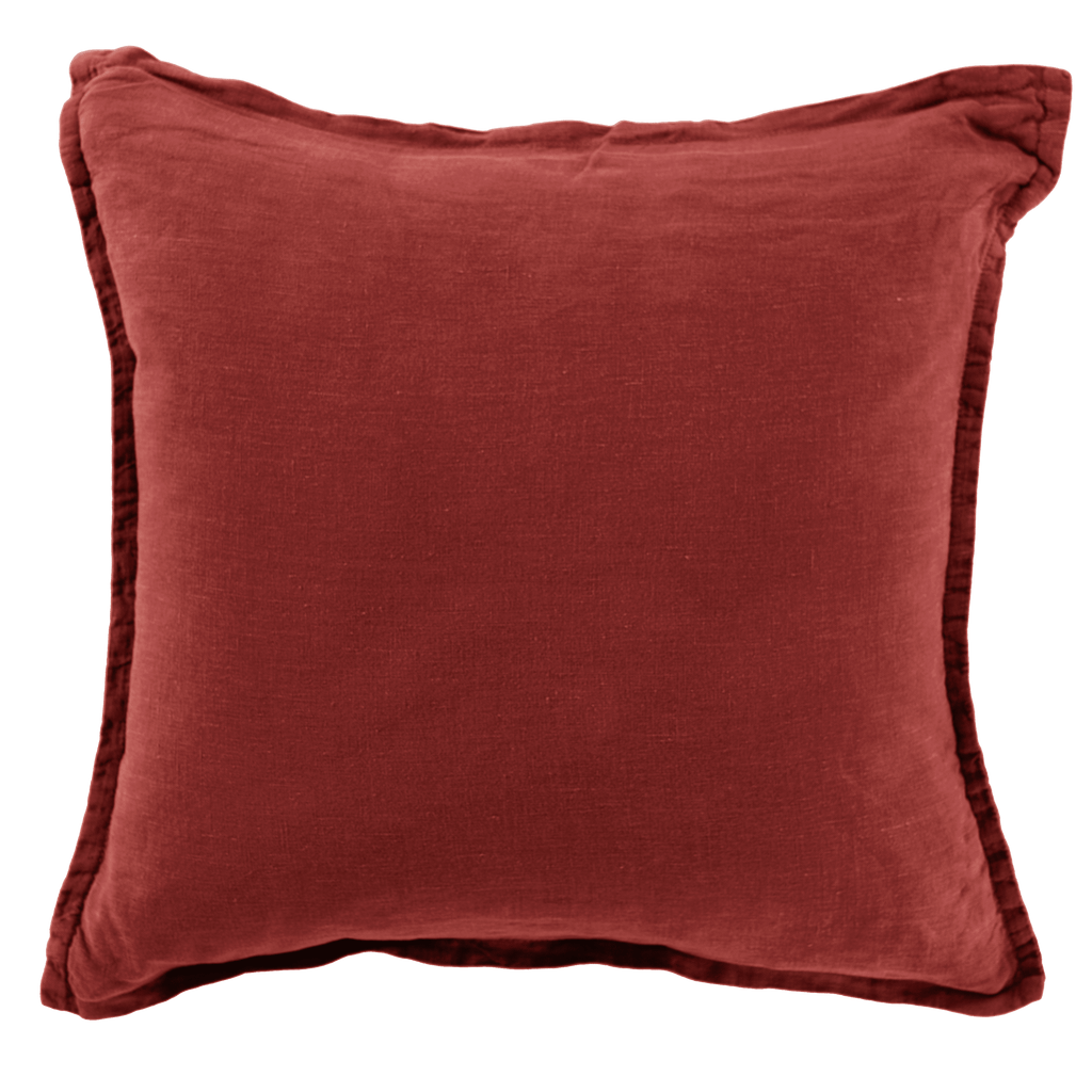 Songe sienne washed linen cushion cover - Carré Blanc Canada