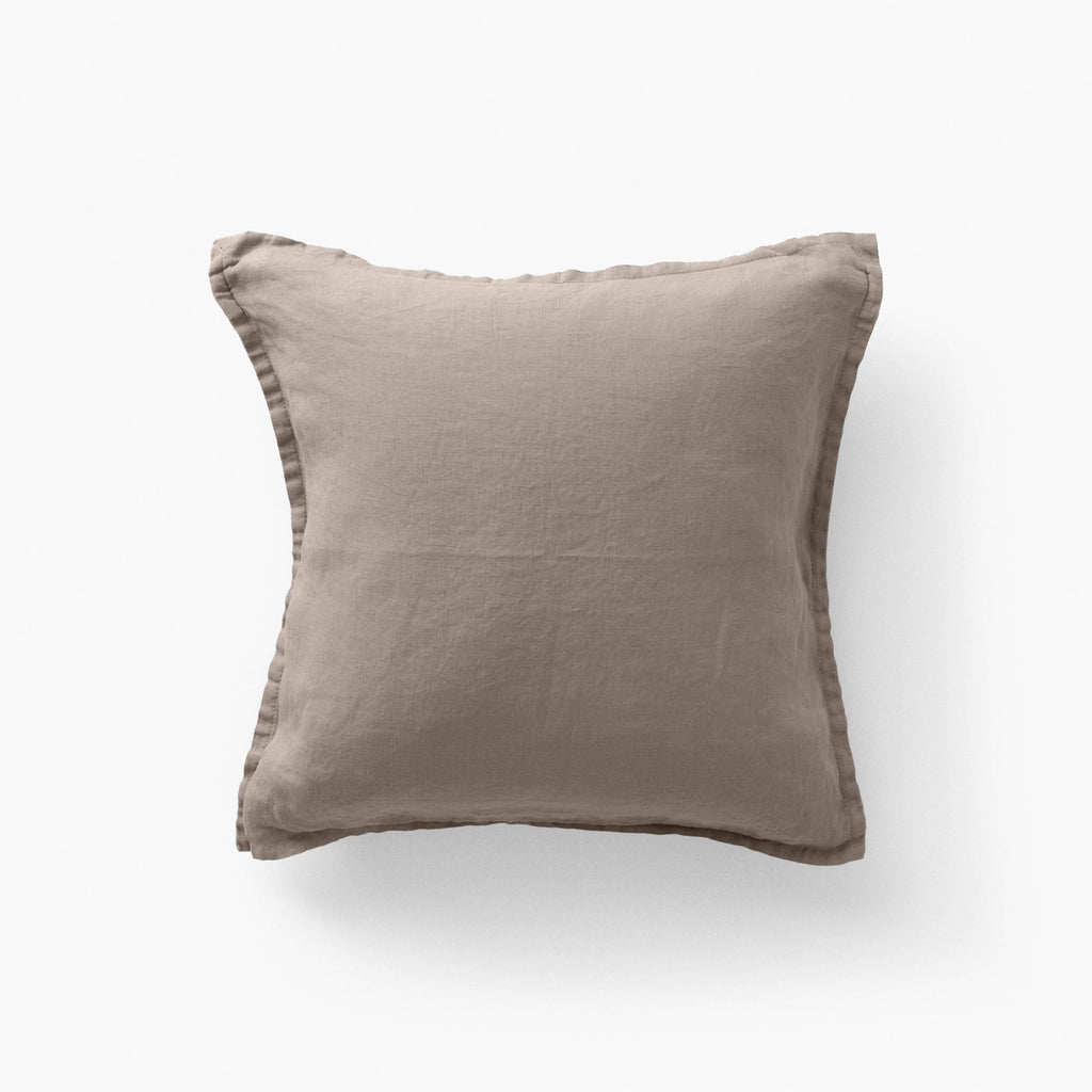 Songe Taupe Washed Linen Cushion Cover - Carré Blanc Canada