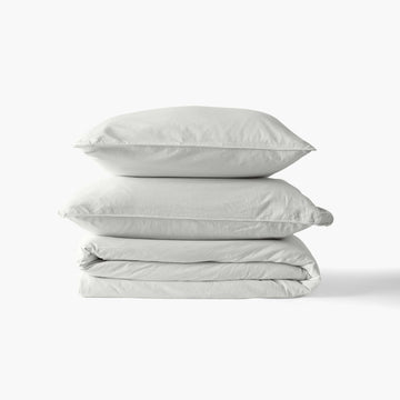 Duvet Cover in Pure Organic Washed Cotton Souffle Cloud - Carré Blanc Canada