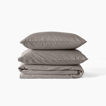 Duvet Cover in Organic Washed Cotton Sateen Quartz Jade - Carré Blanc Canada