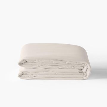 Duvet Cover in Pure Organic Washed Cotton Souffle Vanilla - Carré Blanc Canada