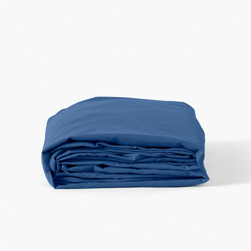 Fitted Sheet in Washed Cotton Songe China Blue - Carré Blanc Canada