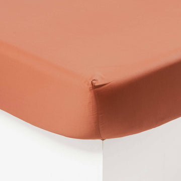 Fitted Sheet Cotton Satin Pampa Copper - Carré Blanc Canada