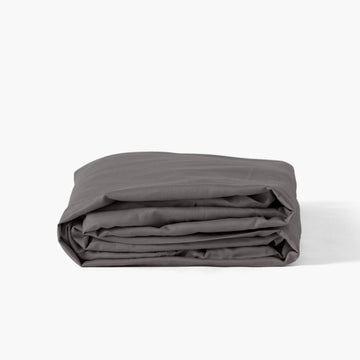 Fitted Sheet in Organic Washed Cotton Satin Quartz Pebble - Carré Blanc Canada