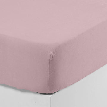 Fitted Sheet in Washed Cotton Songe Powder - Carré Blanc Canada