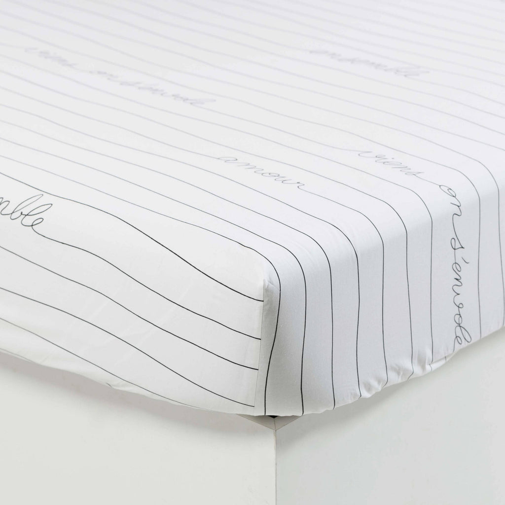 Fitted Sheet in Cotton Percale Mon Amour - Carré Blanc Canada