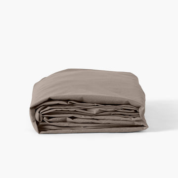 Fitted Sheet in Washed Cotton Songe Taupe - Carré Blanc Canada