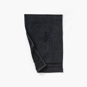 Lola II Black Cotton Guest Towel - Carré Blanc Canada